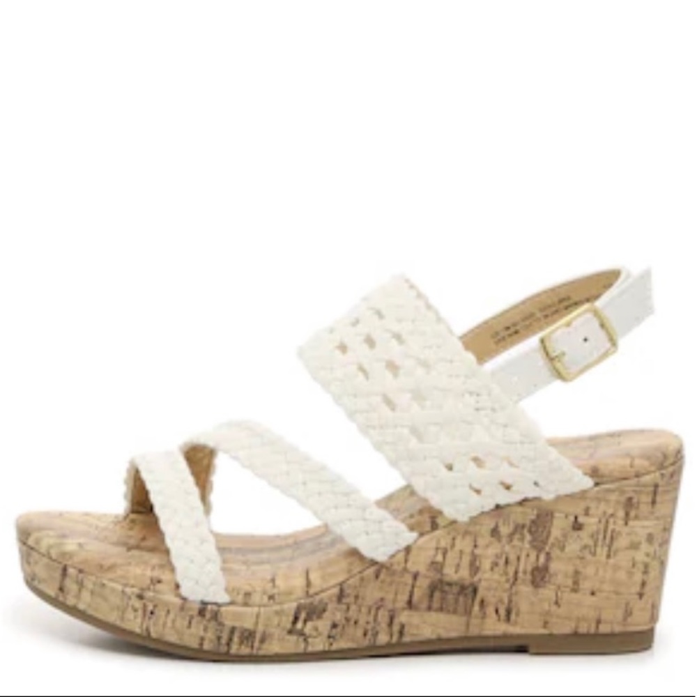 Olive and Edie Colette wedge pump white